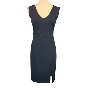 NWT Adelyn Rae Black Sleeveless V-Neck Party Cocktail Dress with Slit Medium